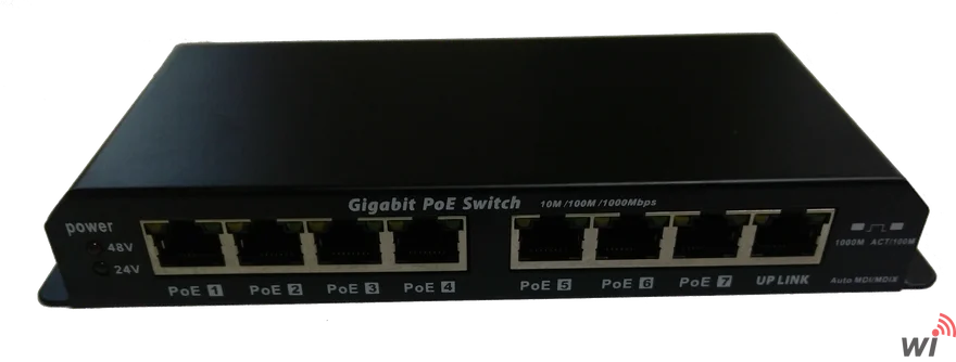WINET GIGABIT POE SWITCH 8-7 PORT 24V 60W Adaptörlü